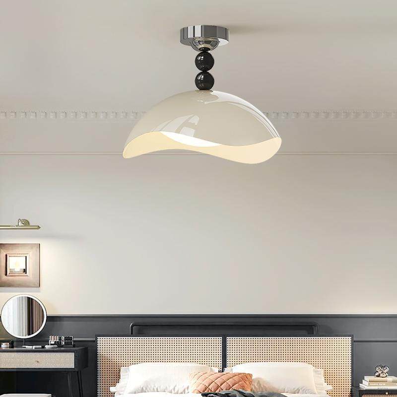 中古风蛋壳卧室吸顶灯法式设计师极简奶油风过道书房间灯具casagd