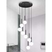 北欧轻奢楼梯长吊灯现代简约球球玻璃创意旋转复式 楼间线楼梯吊灯