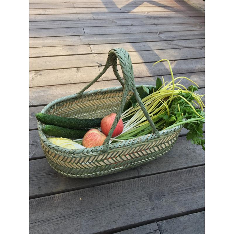 竹篮子编织篮放水果竹编手提买竹筐水果篮鸡蛋篮厨房收纳筐购物篮