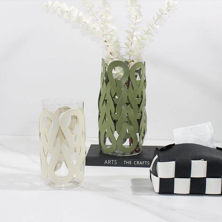 现代轻奢皮质编织纹直筒玻璃花瓶客厅餐厅桌面装饰花器软装饰品,玩具/童车/益智/积木/模型,毛绒/玩偶/公仔/布艺类玩具,淘宝优惠券,粉丝福利购,淘宝优惠卷