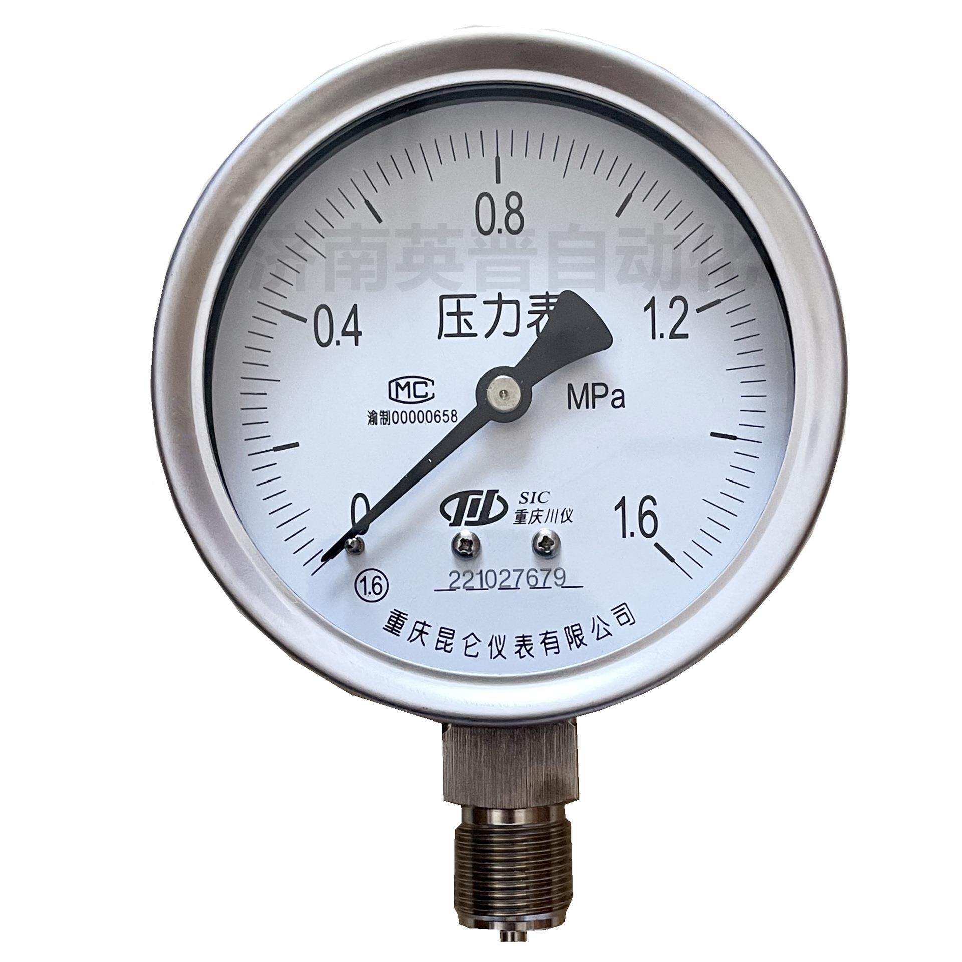 重庆川仪 yth/n 内卡式 不锈钢 耐震 轴径向 压力表