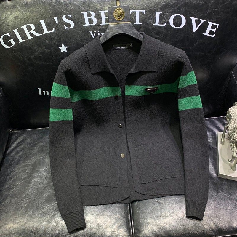 男士翻领拼色针织开衫秋冬季新款时尚潮牌修身百搭毛衣外套休闲帅