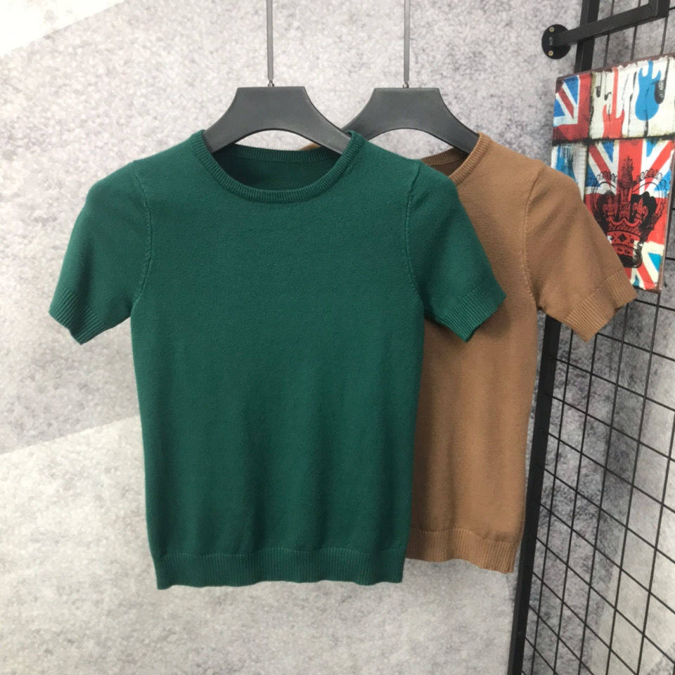 男士纯色毛衣2021新品秋冬百搭修身打底衫薄款圆领潮男短袖针织衫