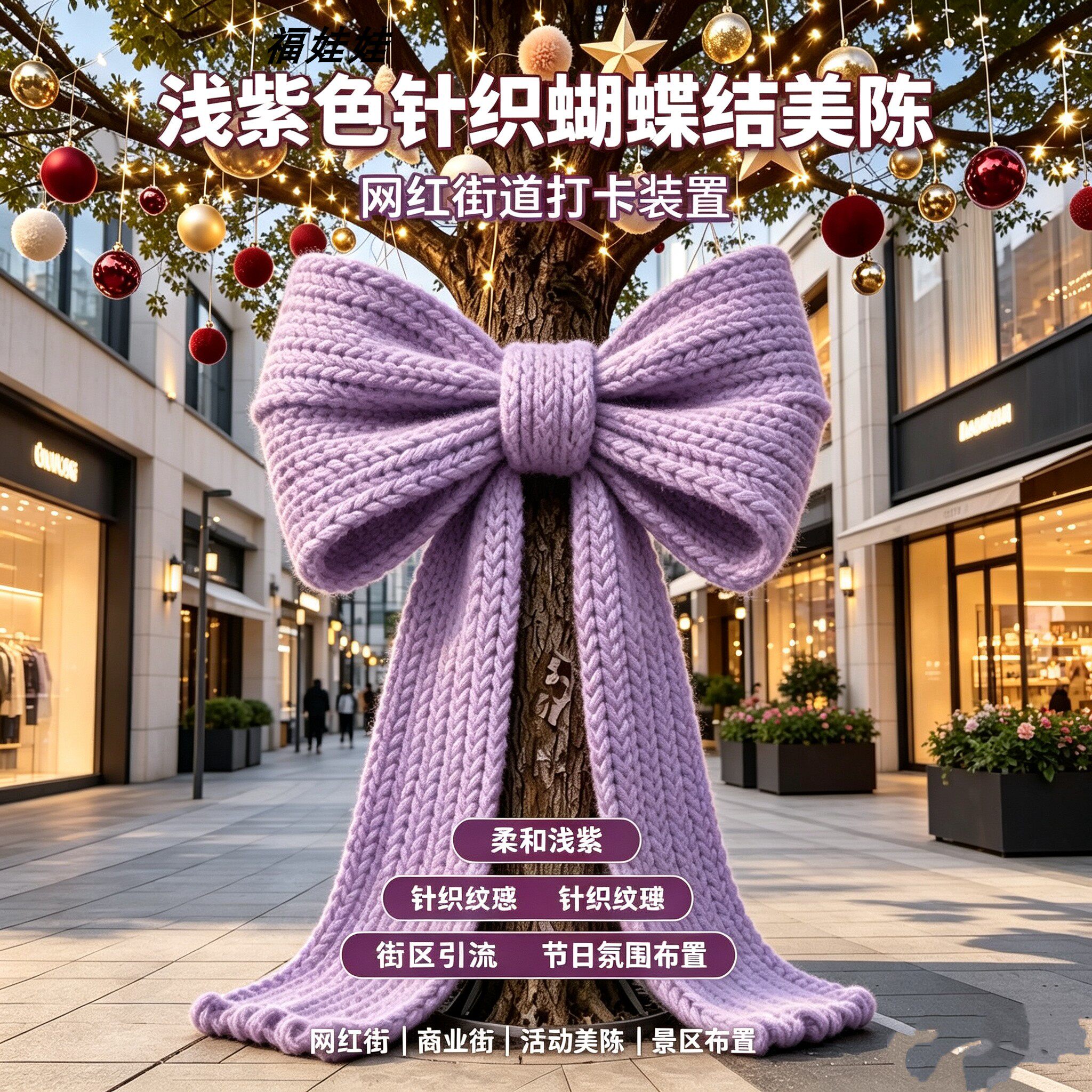 秋东网红大树围巾定制美陈打卡