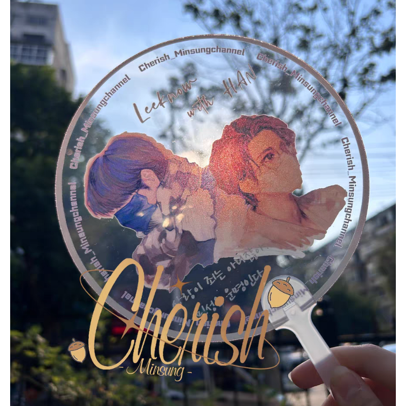 定制异形透明扇子明星网红应援