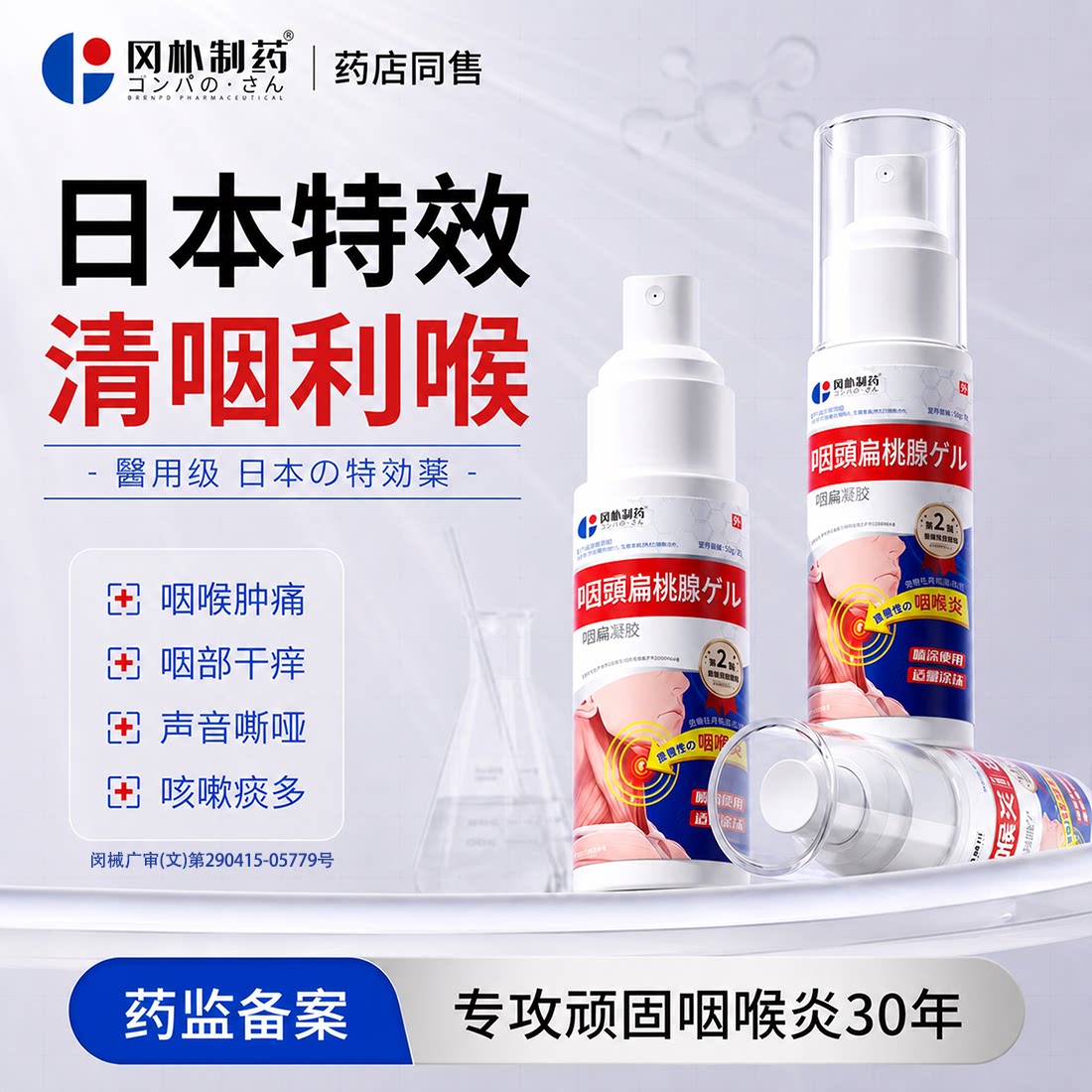 双效合一】日本慢性咽炎医用喷剂图片
