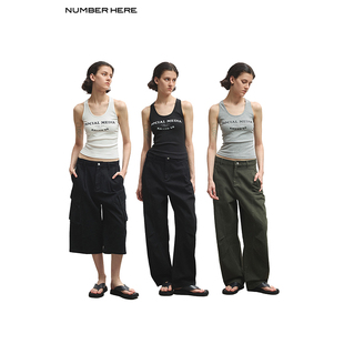 NUMBERHERE 字母印花坦克工字背心