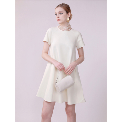 玉兰悠悠春夏季蕾丝百合连衣裙