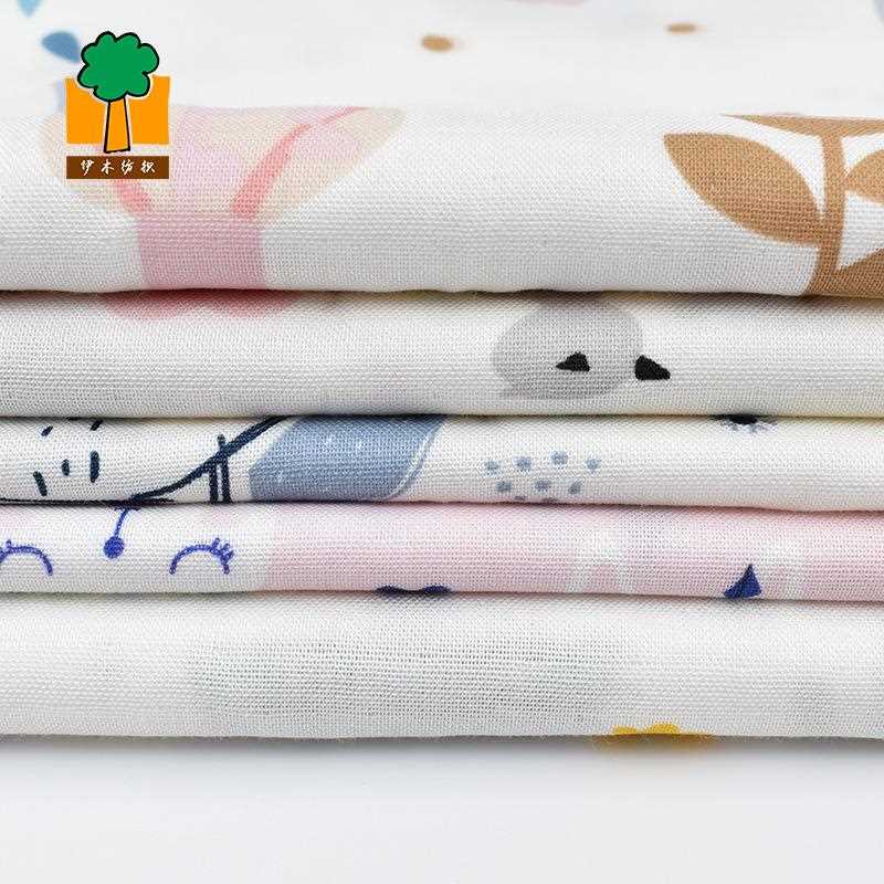 新款直销销售竹棉双层印花纱布 婴儿a类爬服睡袋竹纤维双层印花纱