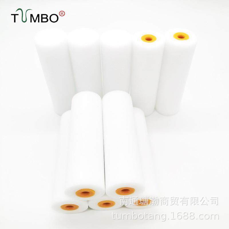 工厂直销TUMBO4寸平头海绵滚刷油性50高密度擦色刷改色乳胶漆墙面