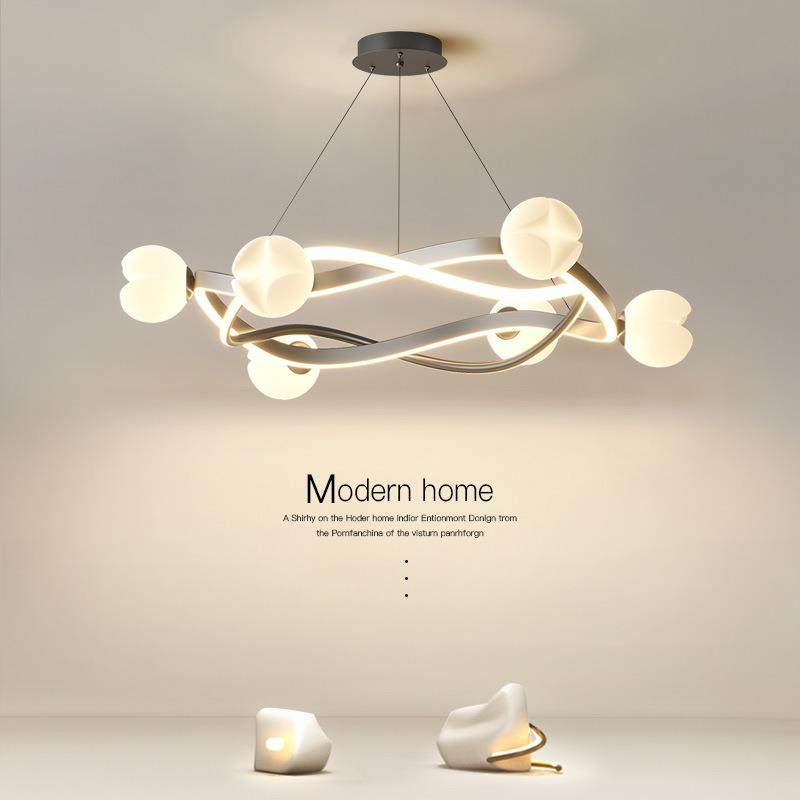 客厅吊灯2024年新款现代简约大气灯具极简圆环餐厅灯北欧客厅主灯