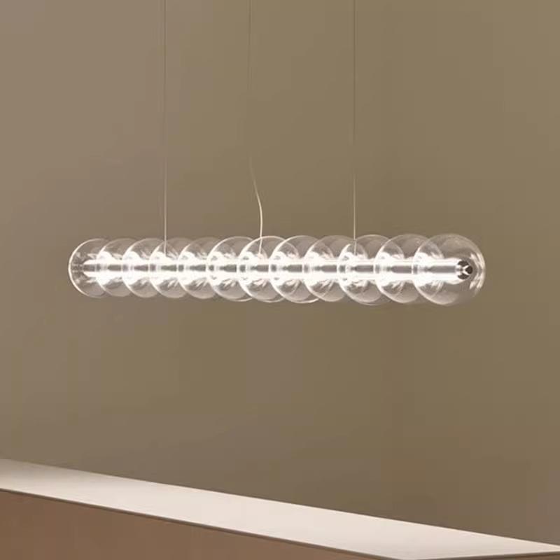 意大利Luce Sferica极简餐厅玻璃吊灯吧台岛台客厅长桌一字长条灯