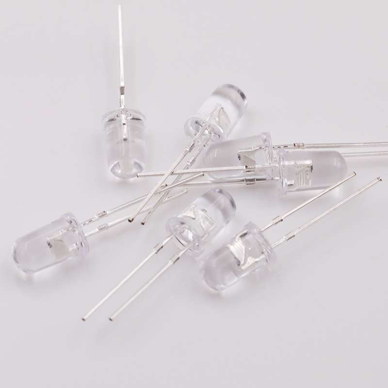 LED发光二极管F3/5MM圆头透明红黄蓝绿白单闪自闪 直插式led灯珠