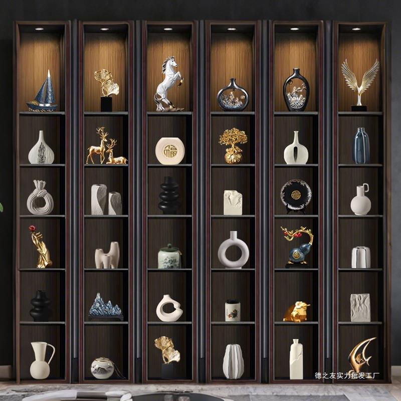 新中式轻奢摆件高端大气上档次办公室博古架展示柜装饰品工艺品