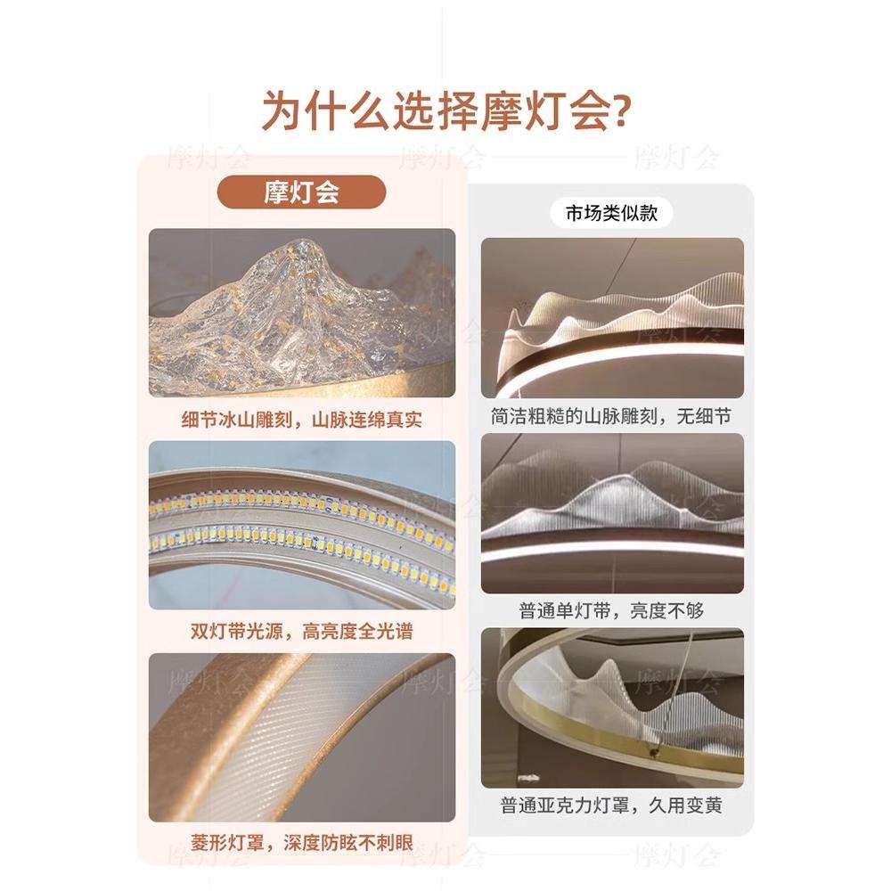 客厅吊灯 新中式大气创意艺术大厅灯别墅复式护眼全光谱