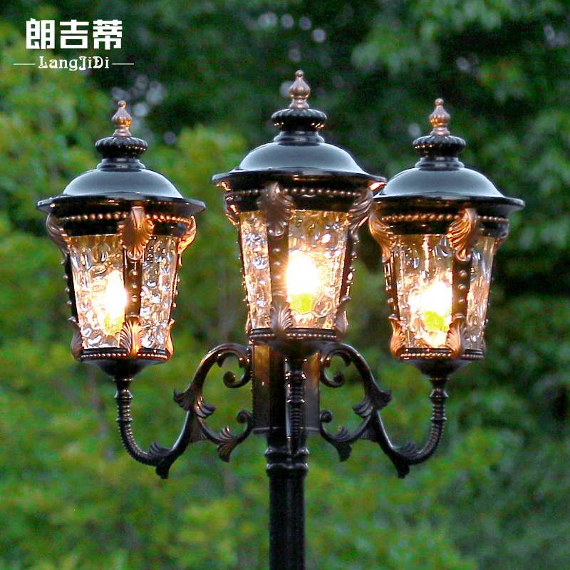 欧式路灯户外防水庭院灯3米市电厂区景观道路灯室外LED别墅高杆灯