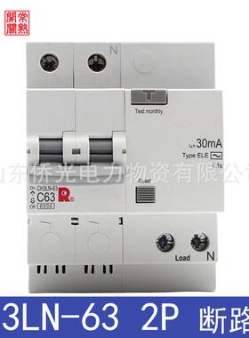 常熟小型漏电断路器CH3LN-63 2P C16 C20 C25 C32 C40 C63/030E