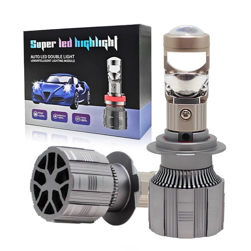 T8跨境热卖H7 9005 H11汽车透镜LED前大灯改装远近光一体H4车灯