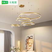 大观园客厅灯轻奢大气客厅灯圆圈灯具北欧圆环客厅灯大厅主灯055