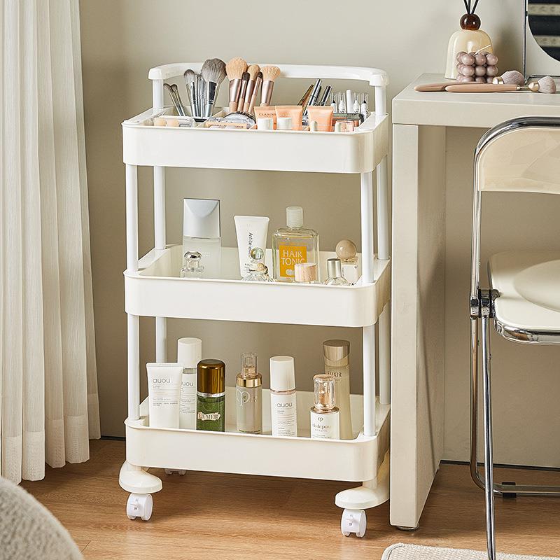 推车置物架卧室书房卫生间夹缝客厅厨房落地三层置物架收纳小推车