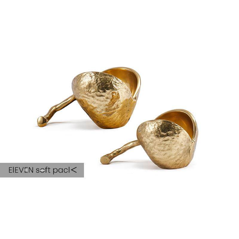 创意金色干果碗摆件客厅玄关装饰托盘样板间餐厅厨房桌面软装饰品