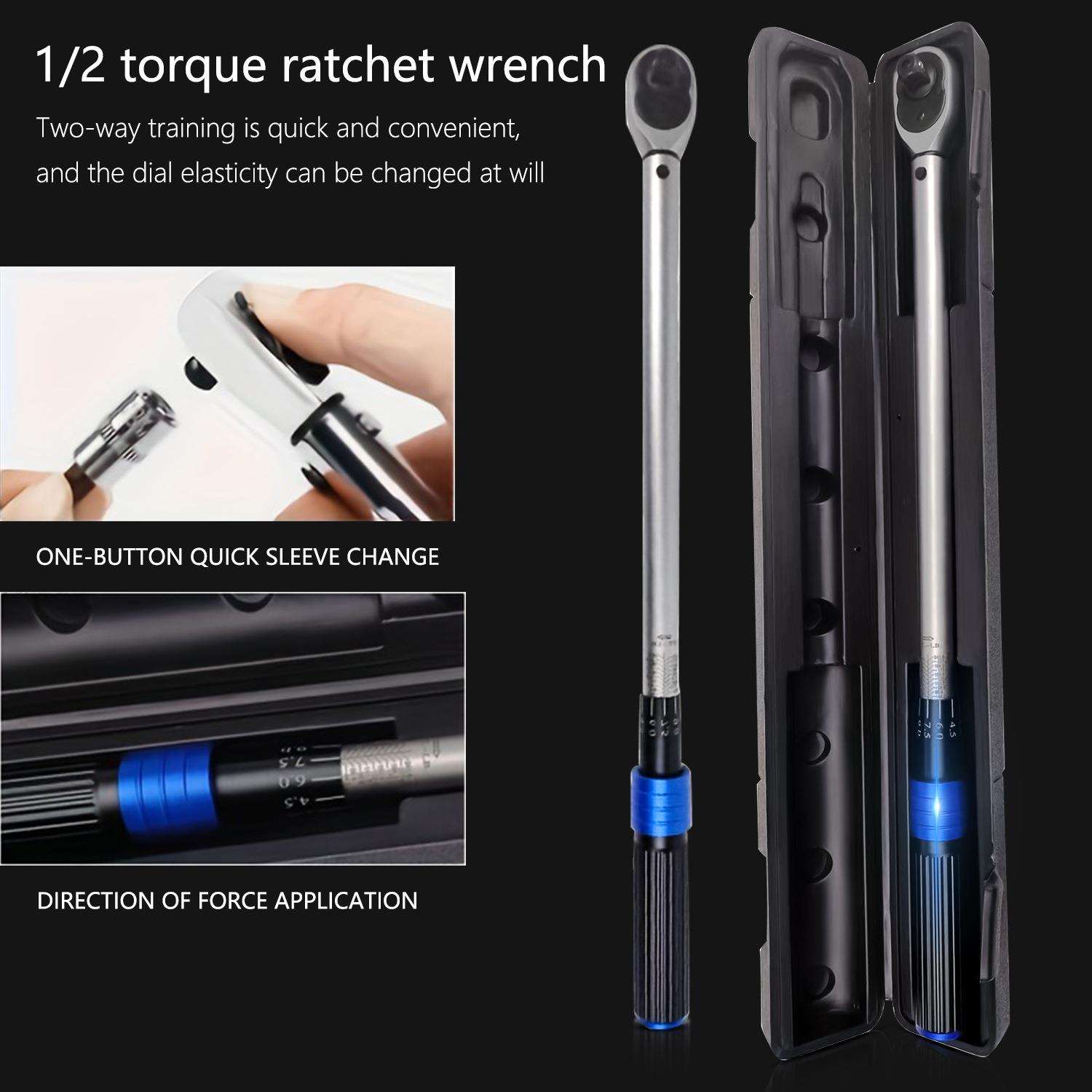 3pcs扭力扳手汽修扳手预置力扳手1/2、3/8、1/4适合专业人员使用