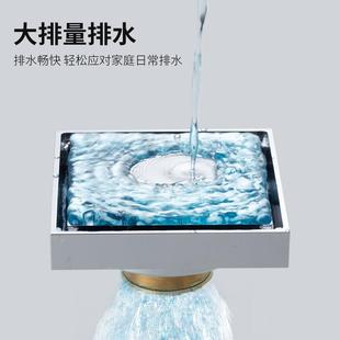 直销304不锈钢洗衣机家用地漏防臭加厚两用全铜隐藏式 新款 地漏卫