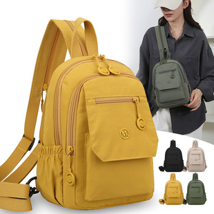 2026新款百搭多口袋双肩包女胸包休闲斜挎包多功能轻便女背包旅游