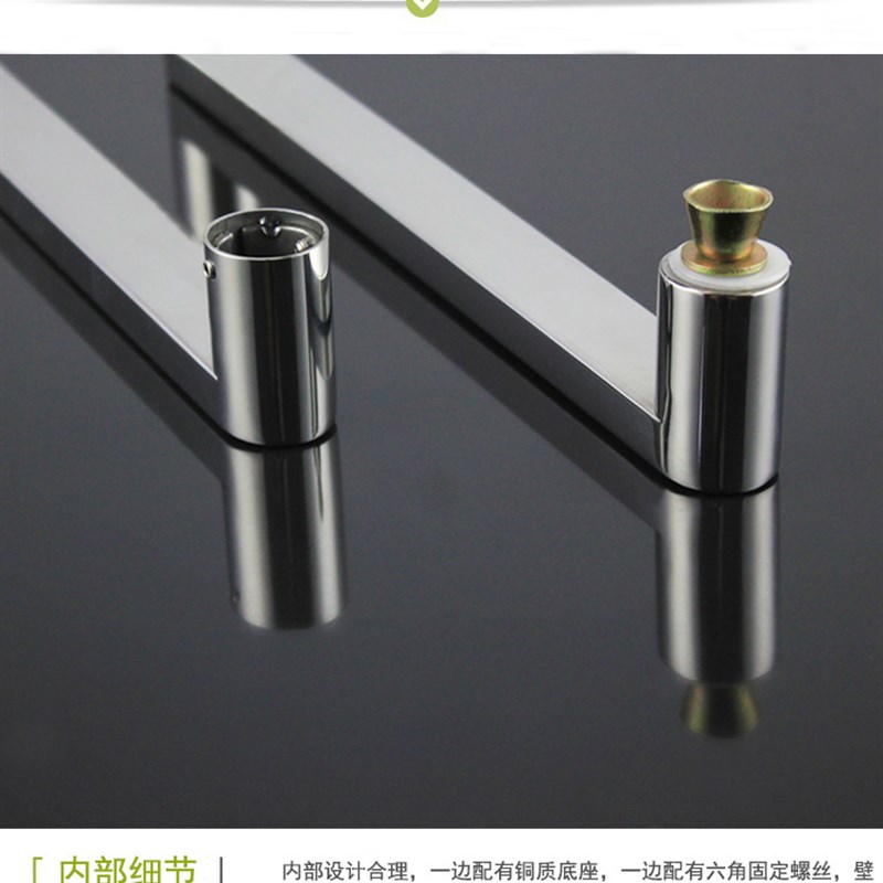 加厚304不锈钢方管对装淋浴房拉手简约店铺办公室玻璃门方形把手