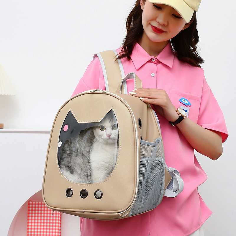猫包双肩宠物包新款透明牛津布