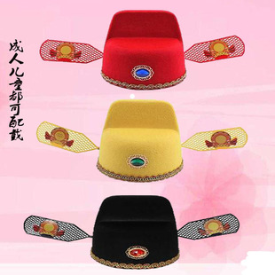 状元探花榜眼帽子成人儿童古代秀才新郎官帽戏剧用品道具乌纱帽