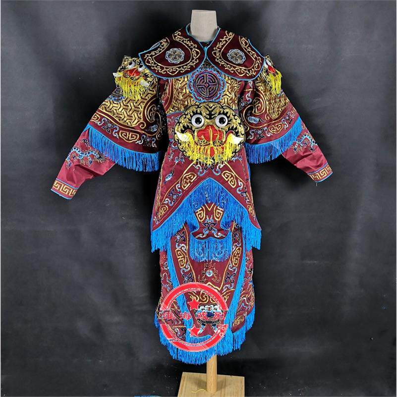 戏剧戏装 京剧戏服男粤剧戏服古装武生戏服舞台演出 缎绉男改良靠