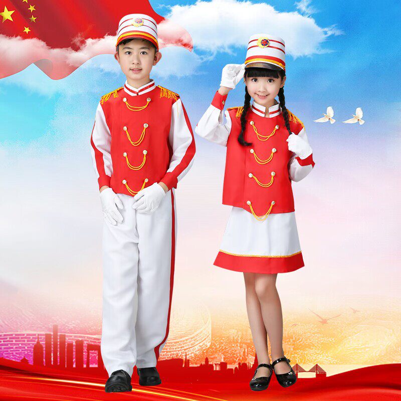 儿童鼓号队演出服中小学生仪仗队