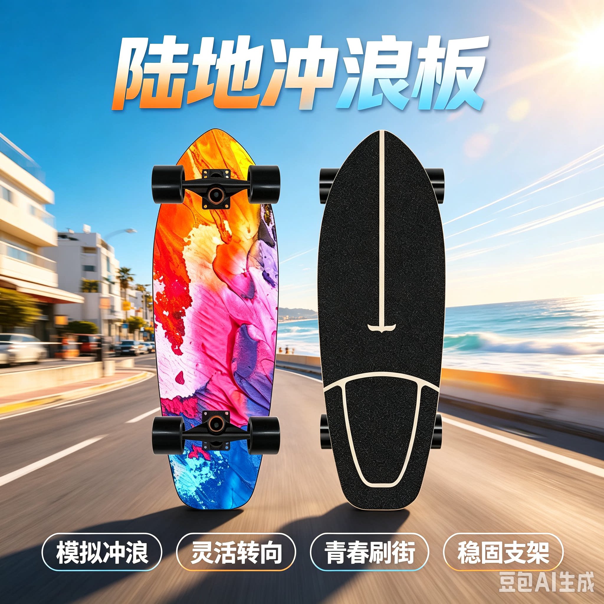 网红30寸枫木单翘陆冲板