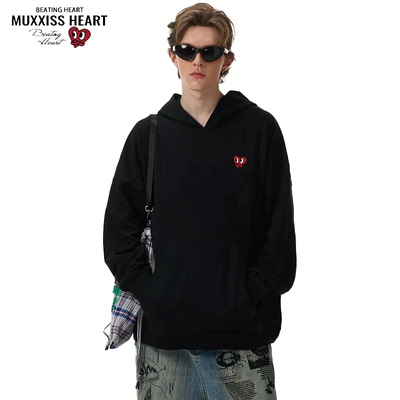 MUXXISS HEART/麦克斯桃心官网联名新款多印花卫衣秋冬季宽松外套