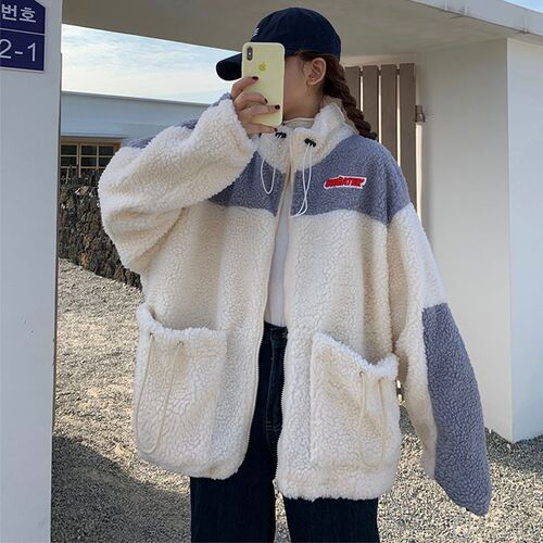 极速Women Hoodies thick fleece Hoodies Jnew zip-up patchwork