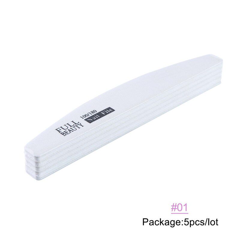 极速5Pcsc/Lot White Nail Files 100/180 Grit Buffer Block Set