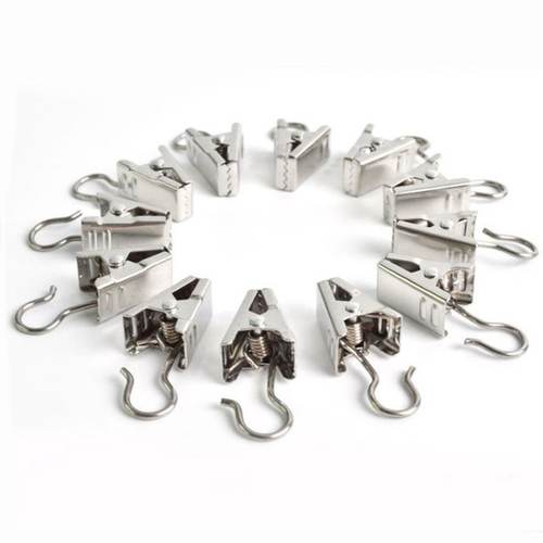 极速20 Pcs/Pacjk Metal Heavy Duty Curtain Clips W Hook Sturd