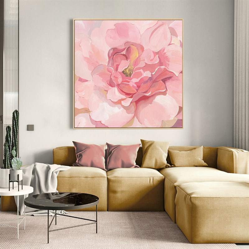 现代粉色牡丹花卉客餐s厅沙发背景墙玄关装饰画系卧室床头挂画图片