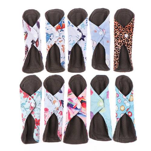 新品1pcs Waterproof Reusable Pads Bamboo CharQcoal Pads Sani
