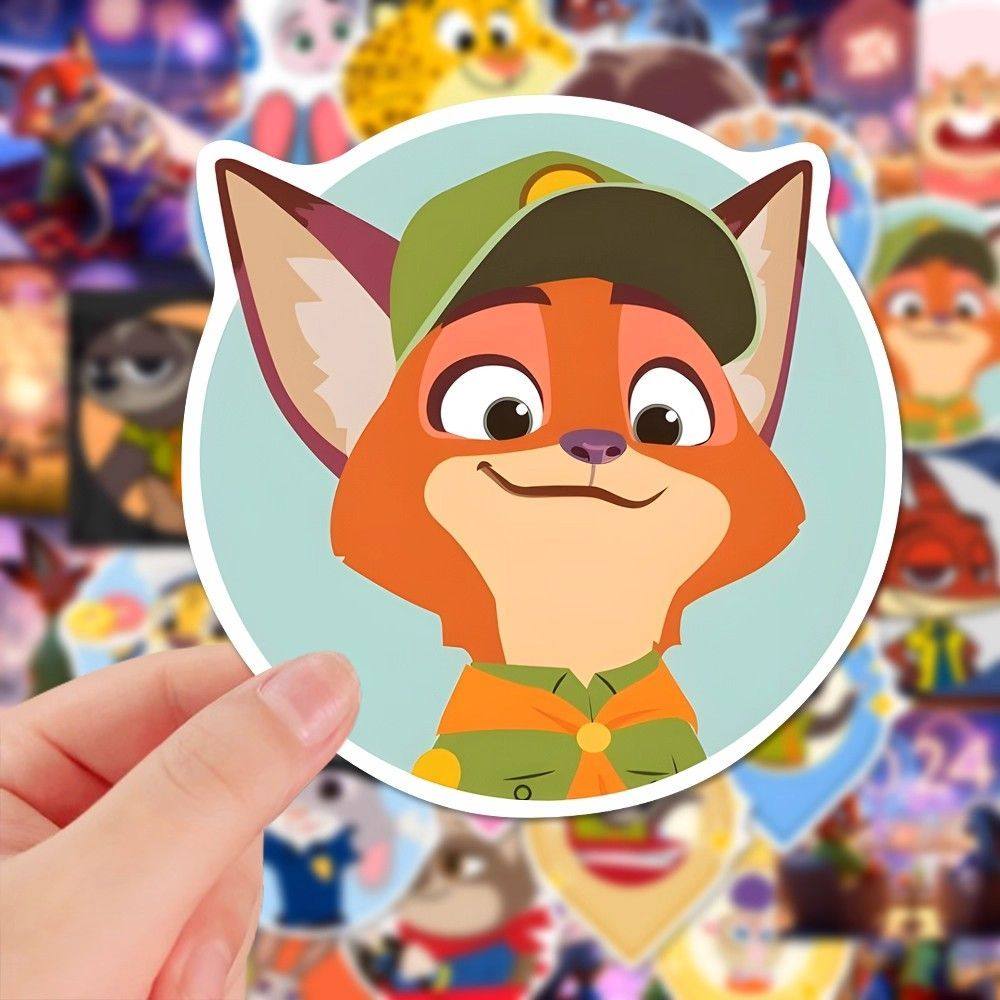 144张疯狂动物城周边贴纸趣味可爱卡通精美人物装饰手机diy贴画