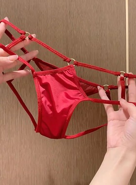 浪漫邂逅！交叉细带镂空缎面性感内裤~约会诱惑满满这谁能顶得住~