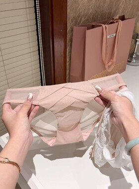 甜妹天菜！法式纯欲网纱性感蕾丝内裤～甜美交叉心机小众设计感～