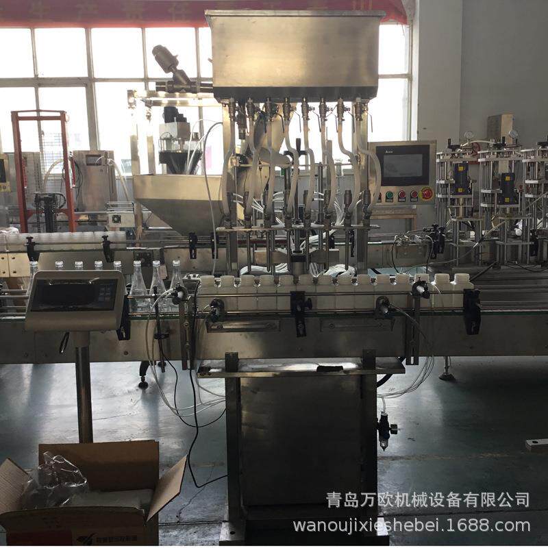 全自动自流式液体灌装机直线液体玻璃水防冻液灌装机厂家直供