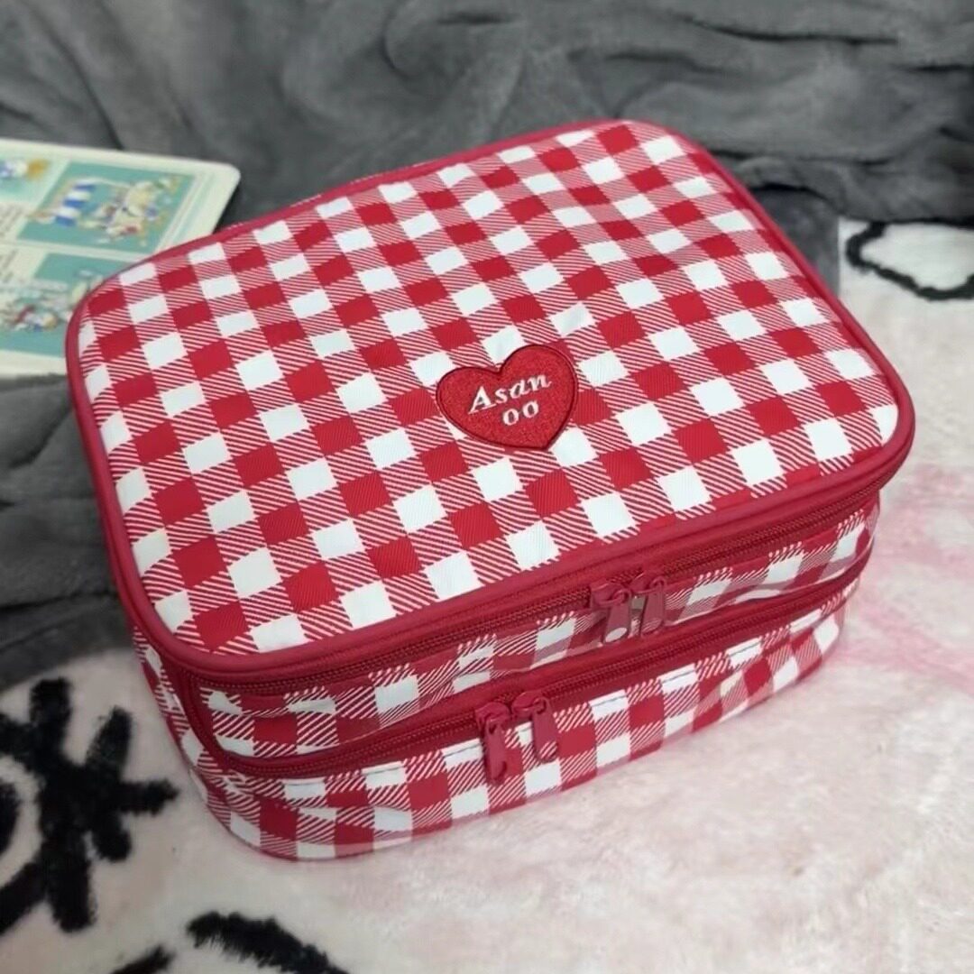 MAC large capacity portable travel double-layer makeup bag包