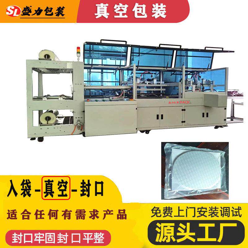 盛力包装全自动产品套袋抽真空包装机PE膜抽真空机器