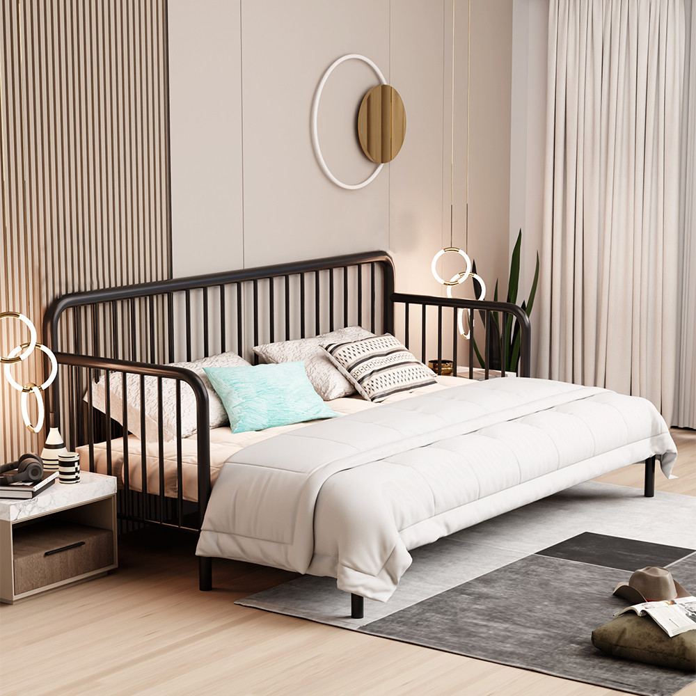 政府补贴小户型客厅单人一体铁艺沙发床折叠两用2025新款二合一床