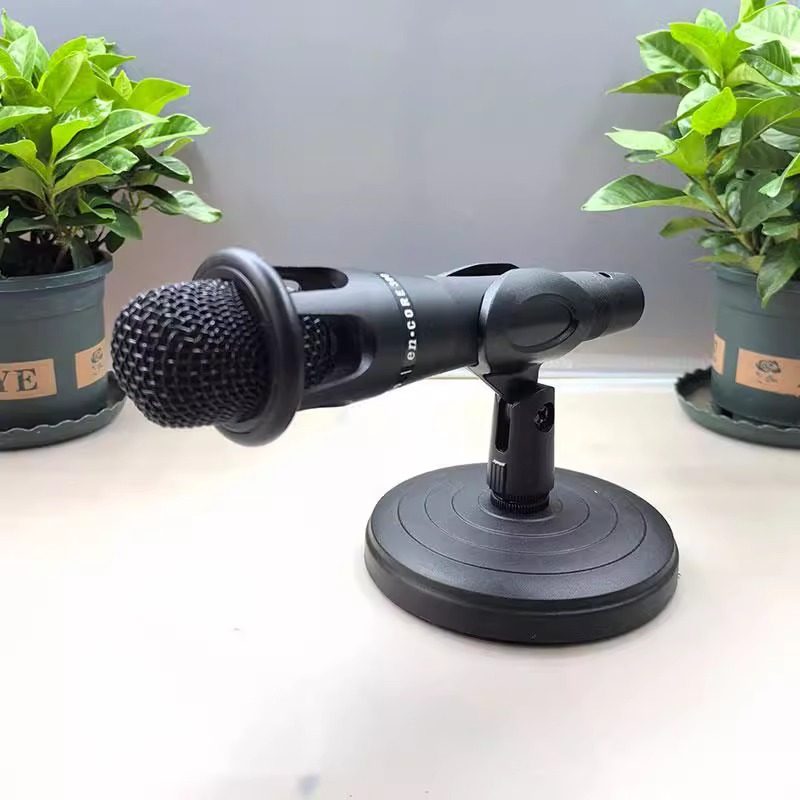 手机直播圆盘支架桌面麦克风唱歌话筒架无线麦架加重底座升降款