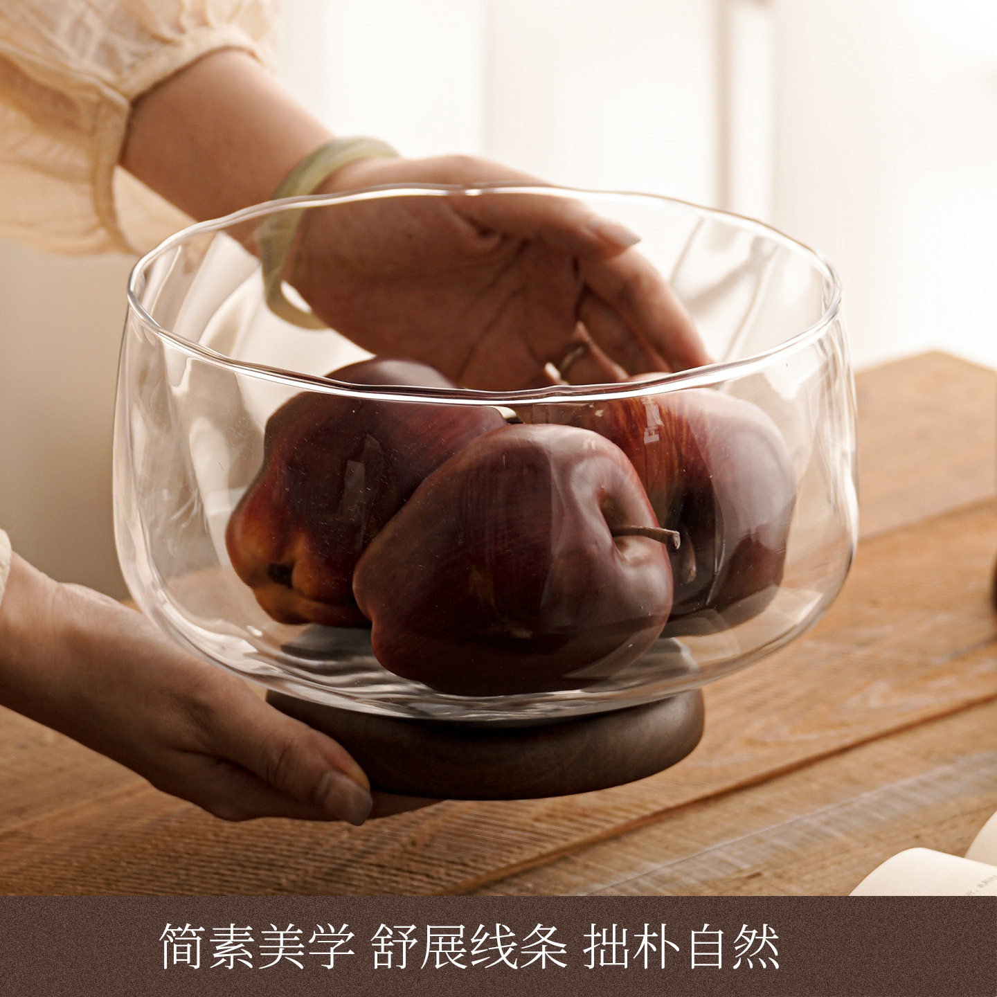 水果盘玻璃收纳高脚盘客厅家用茶几果盘糖果盘子前台法式糖果盘