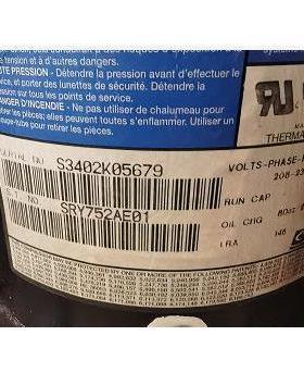 SRY752AE01 3相208-230V 60Hz压缩机